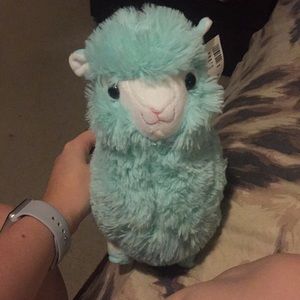 Mint green llama plush